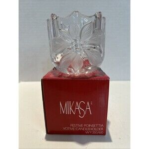 Mikasa Festive Poinsettia Votive Candleholder. New With Box